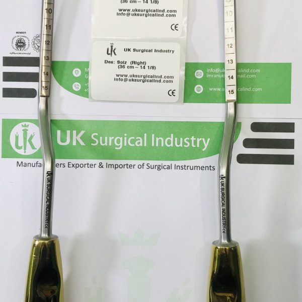 - Stolz Left: Curved or angled instrument with the curve facing left - Stolz Right: Curved or angled instrument with the curve facing right