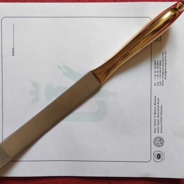 Plastic Surgery Breast Spatula – 32cm Gold Plat Surgical Instrument